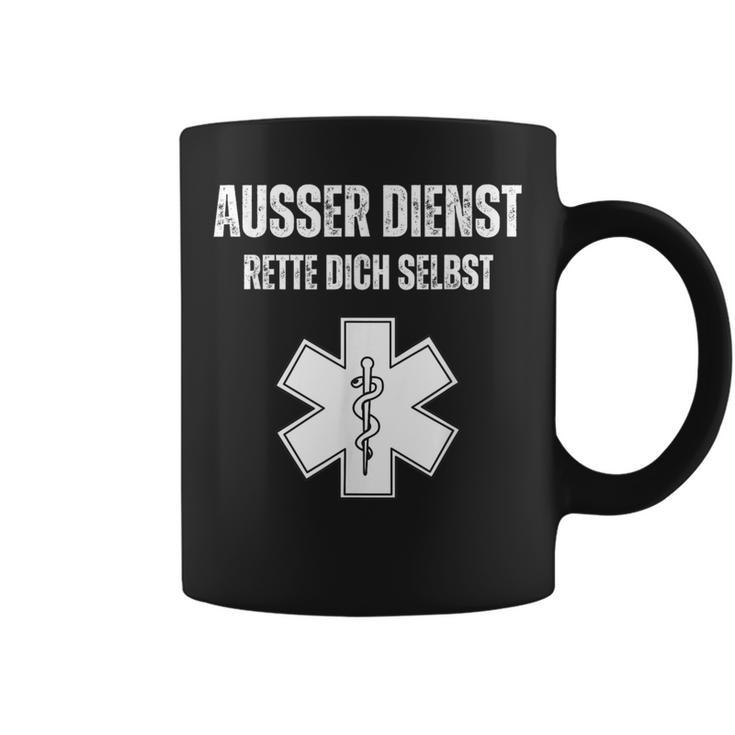 Ausser Dienst Rette Dich Selbst [German Language] Black Tassen
